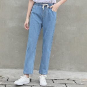 Elastic Straight-leg Pants
