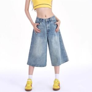 Cropped Denim Jeans Shorts