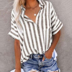 Pocket Cardigan Short Sleeve Shirt