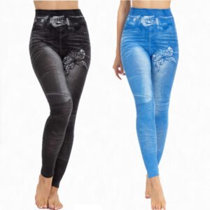 Denim-Look Skinny Pants