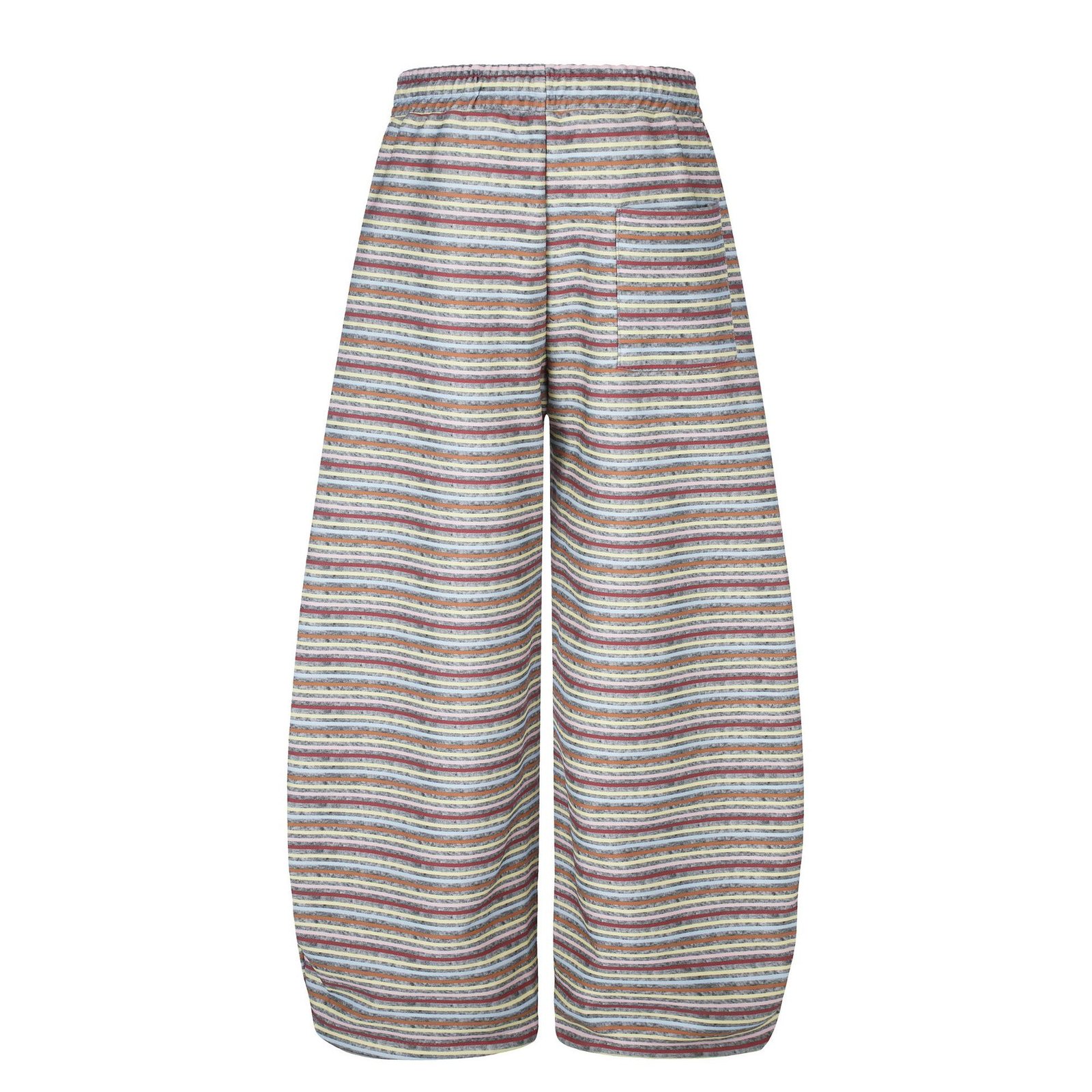 Contrast Stripe Curved Leg Sweatpants with Elastic Drawstring Waist Unisex Wide Leg Tapered Track Pants - Image 3