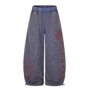 Waffle Print Track Pants